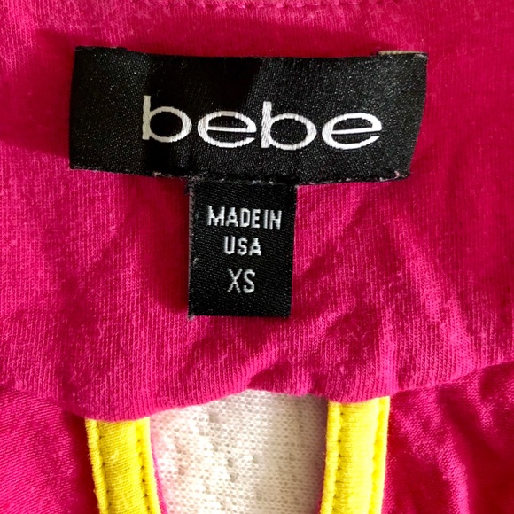 🌴 BEBE 🌴 Hot Pink/Yellow Beach Coverup - Picture 4 of 4